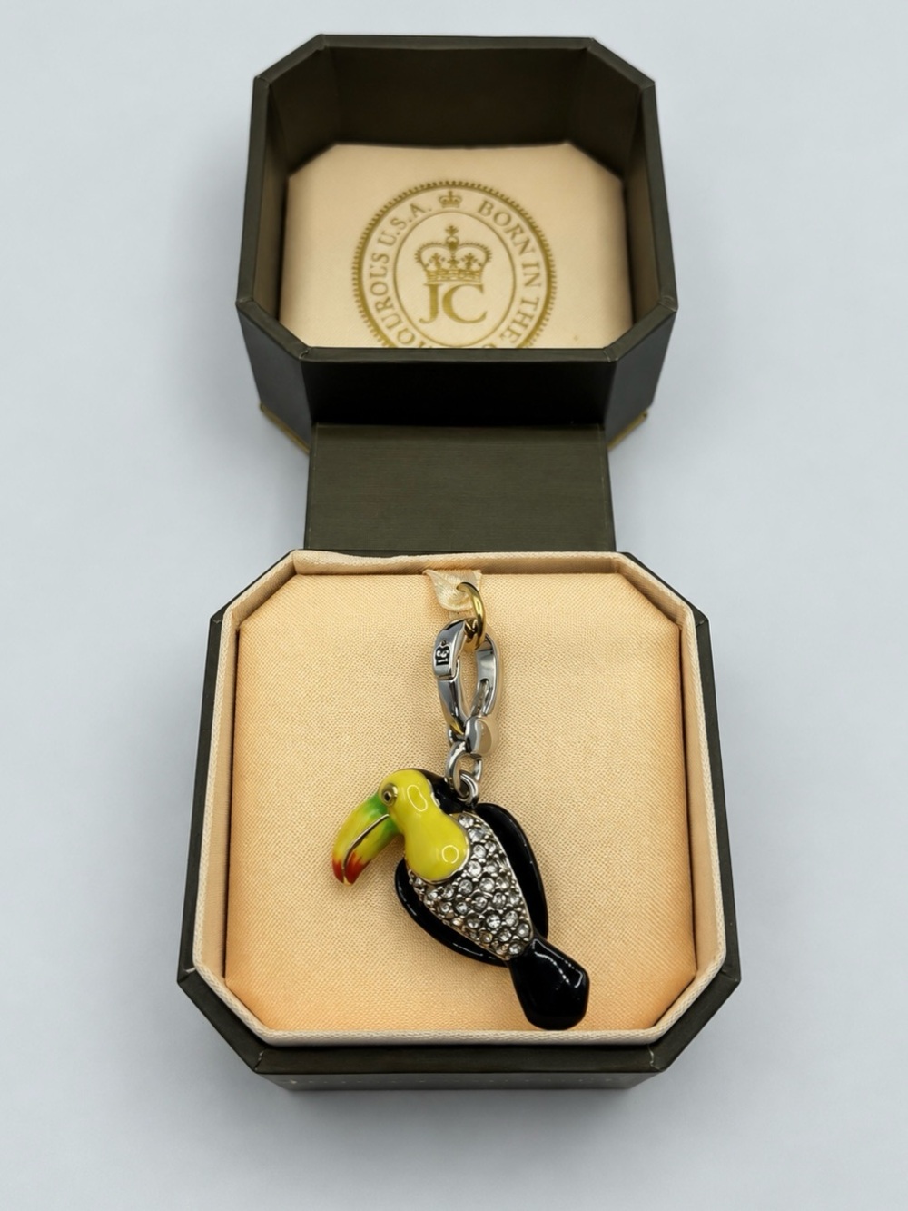Juicy Couture Toucan Bird Enamel Rhinestone Charm w/ Box